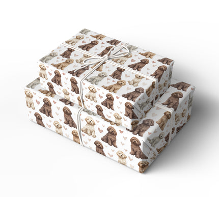 Cozy Curlhaven – Labradoodle Love Pattern wrapping paper