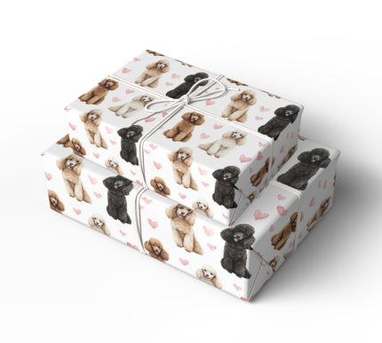 Curly Heart Charm – Poodle Love Hearts wrapping paper