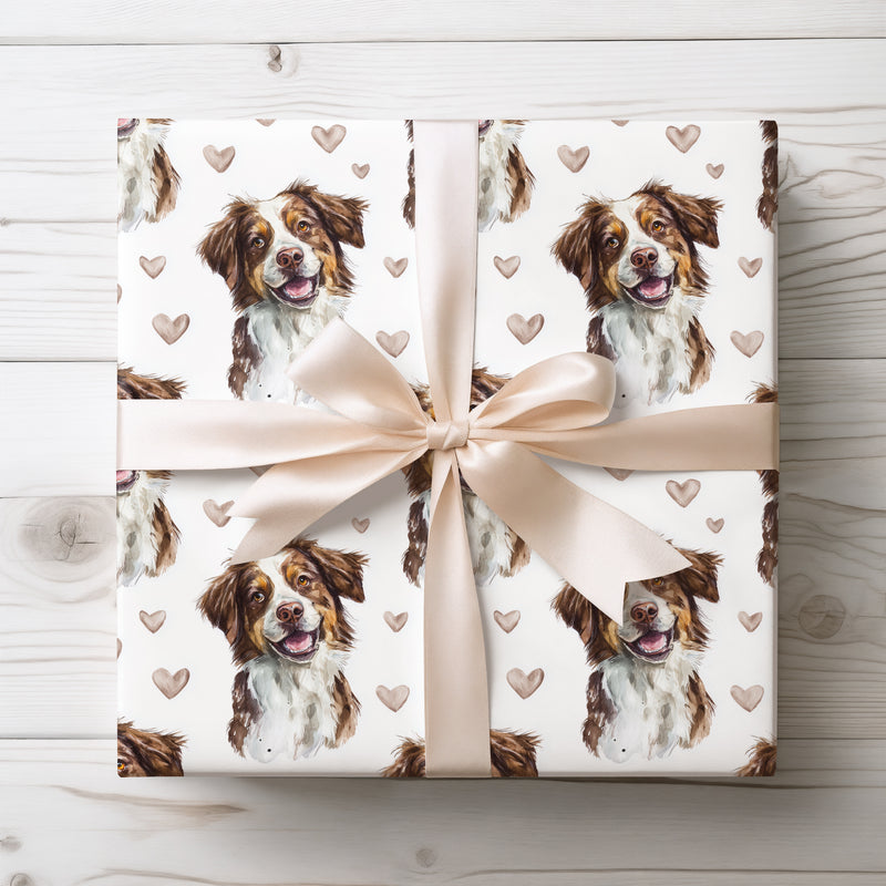 Gentle Alpine Love – Appenzeller Sennenhund hearts wrapping paper