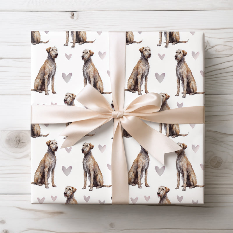 Greyvale Hearts – Irish Wolfhound Love Pattern wrapping paper