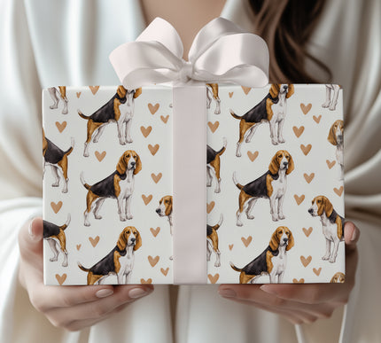 Hearthtrail Romance – Treeing Walker Coonhound love wrapping paper