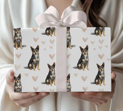 Hearthwink – Lancashire Heeler Love Pattern wrapping paper