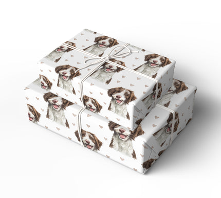 Mochapaw Bliss – Barbet watercolor hearts wrapping paper