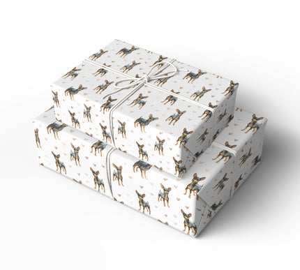 Petit Heartstride – Miniature Pinscher love wrapping paper