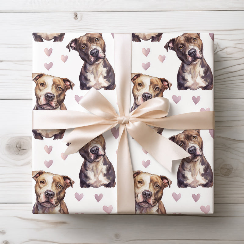 Roseguard Loyalty – Staffordshire Bull Terrier love wrapping paper