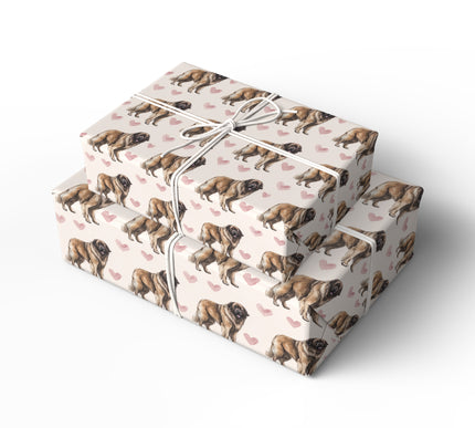 Rosewood Guard – Leonberger Love Pattern wrapping paper