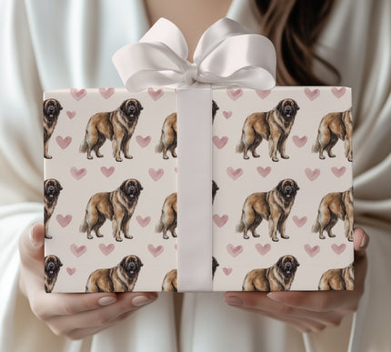 Rosewood Guard – Leonberger Love Pattern wrapping paper