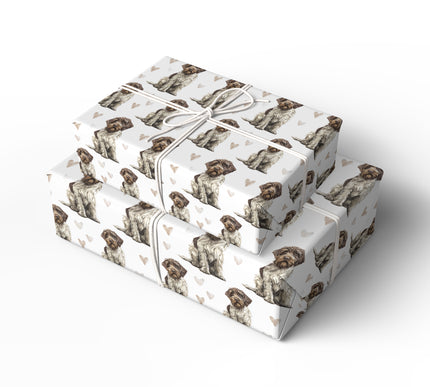 Rustic Whiskerfield – Wirehaired Pointing Griffon love wrapping paper