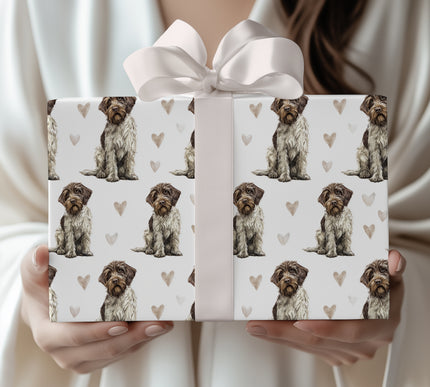 Rustic Whiskerfield – Wirehaired Pointing Griffon love wrapping paper