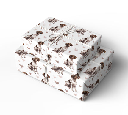 Softtrail Poise – German Shorthaired Pointer watercolor hearts wrapping paper