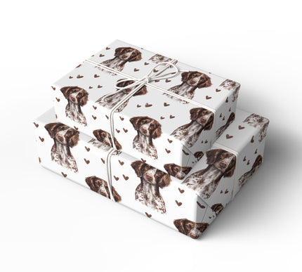 Woodland Devotion – Small Munsterlander Pointer love wrapping paper