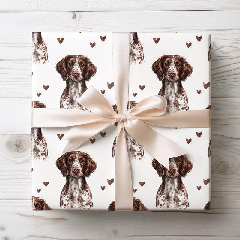 Woodland Devotion – Small Munsterlander Pointer love wrapping paper