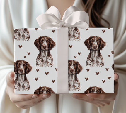 Woodland Devotion – Small Munsterlander Pointer love wrapping paper