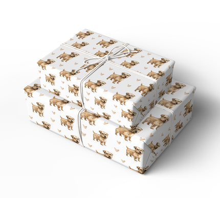 Golden Whisker Joy – Norfolk Terrier love wrapping paper
