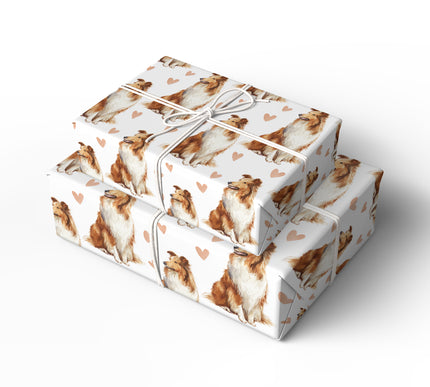 Goldenwhisper Glen – Rough Collie love wrapping paper