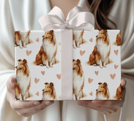 Goldenwhisper Glen – Rough Collie love wrapping paper