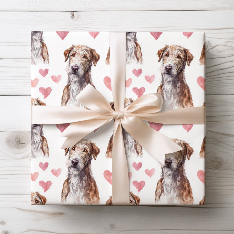 Heart of the Glen – Irish Wolfhound Love Pattern wrapping paper
