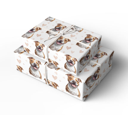 Heartbound Titan – Romantic American Bully Portrait wrapping paper