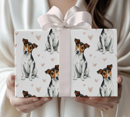 Hearttilt Hollow – Rat Terrier love wrapping paper
