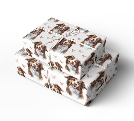 Hearttrail Glow – Australian Shepherd wrapping paper