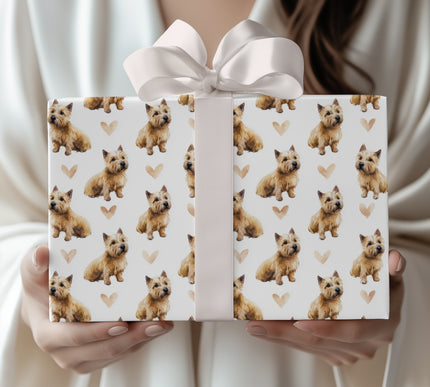 Honeywhisk Bloom – Norwich Terrier love wrapping paper
