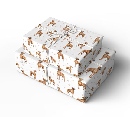 Lovewalk Dunes – Rhodesian Ridgeback love wrapping paper