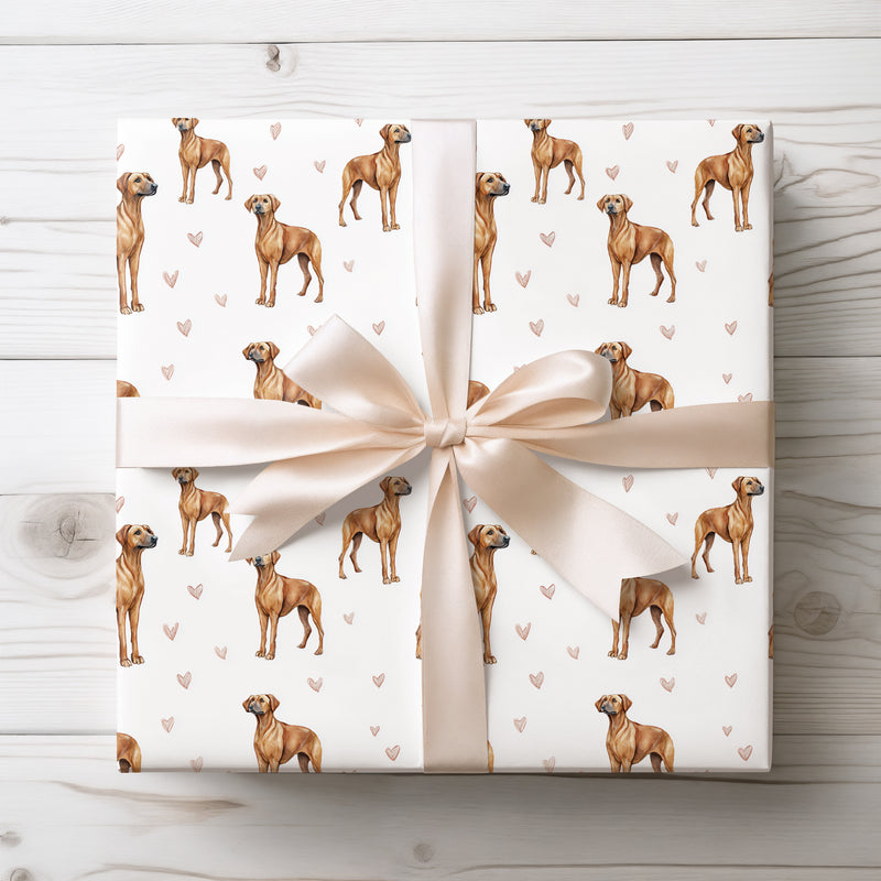 Lovewalk Dunes – Rhodesian Ridgeback love wrapping paper