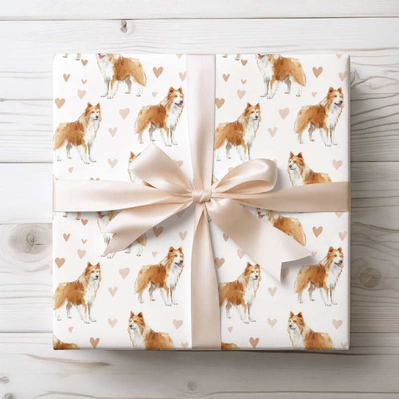 Nordic Blushtrail – Icelandic Sheepdog love wrapping paper