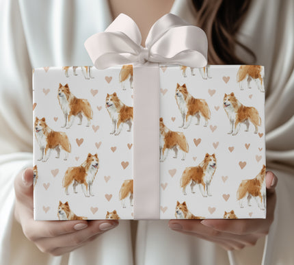 Nordic Blushtrail – Icelandic Sheepdog love wrapping paper