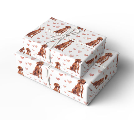 Roseglide – Irish Setter Love Pattern wrapping paper