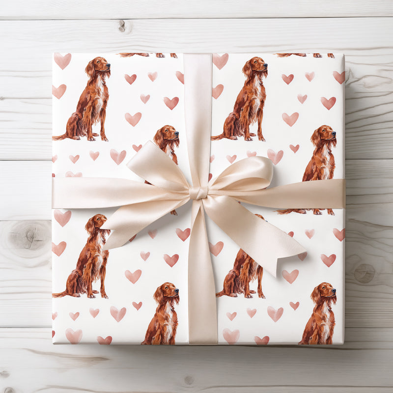 Roseglide – Irish Setter Love Pattern wrapping paper