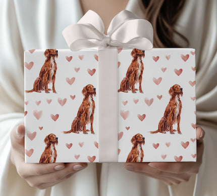 Roseglide – Irish Setter Love Pattern wrapping paper