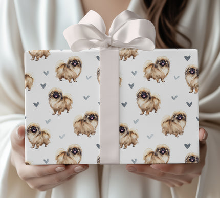 Silkheart Smile – Pekingese love wrapping paper
