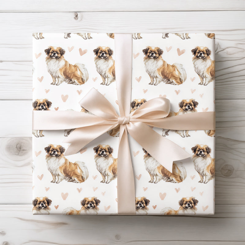 Silkwhisper Romance – Tibetan Spaniel love wrapping paper