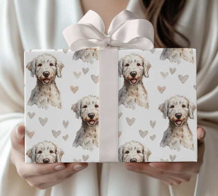 Softcloud Love – Bedlington Terrier watercolor hearts wrapping paper