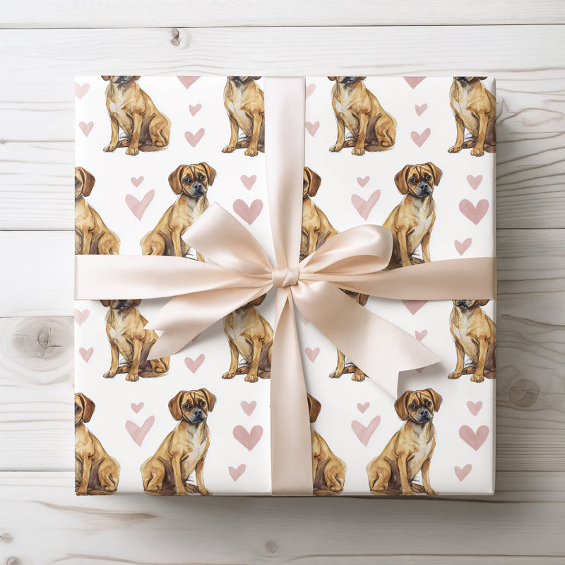 Softpaw Amour – Puggle Love Hearts wrapping paper