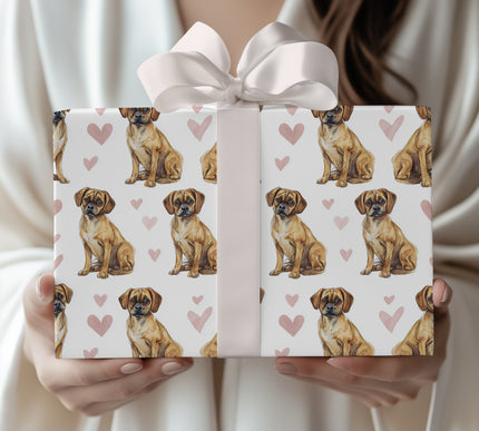 Softpaw Amour – Puggle Love Hearts wrapping paper