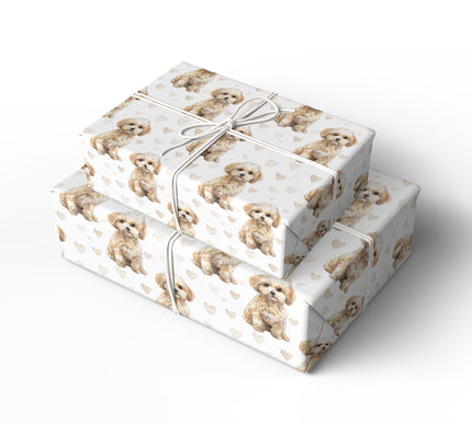 Softpaw Cherish – Maltipoo love pattern wrapping paper