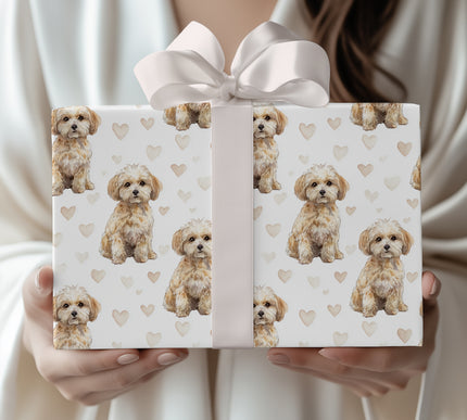 Softpaw Cherish – Maltipoo love pattern wrapping paper