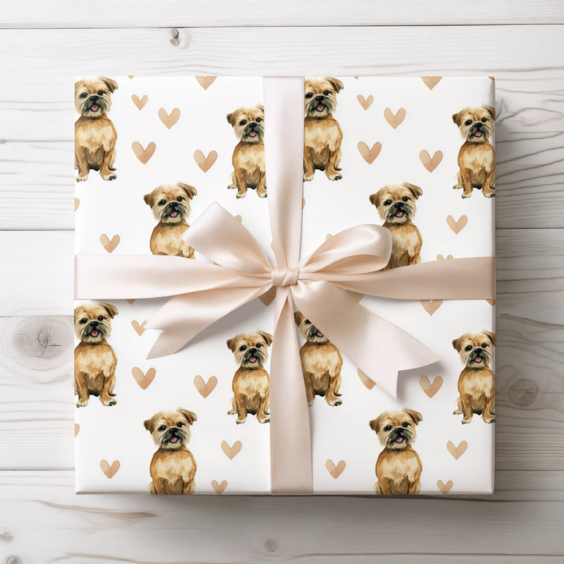 Softpaw Ember – Brussels Griffon love wrapping paper
