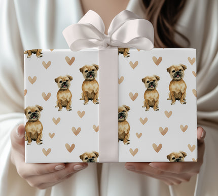 Softpaw Ember – Brussels Griffon love wrapping paper