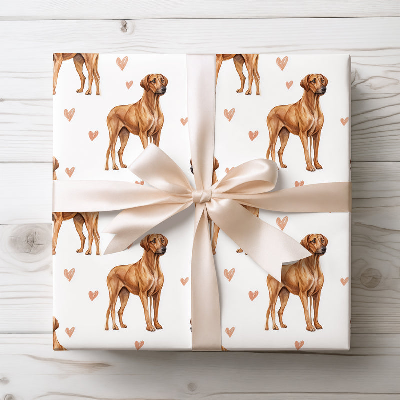 Suntrace Ember – Rhodesian Ridgeback hearts wrapping paper