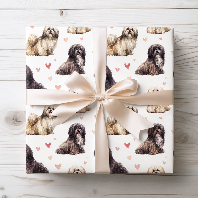 Velour Bloom – Lhasa Apso Love Pattern wrapping paper