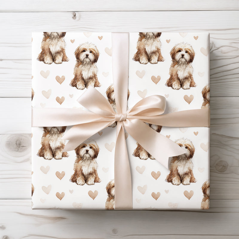 Velour Heartnest – Havanese love wrapping paper