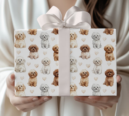 VelourPaws – Maltipoo love wrapping paper