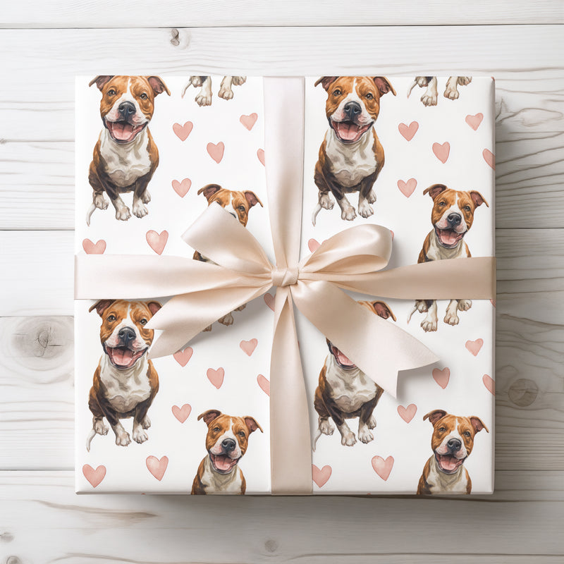 Velvet Bravado – Romantic American Bully Sitting wrapping paper