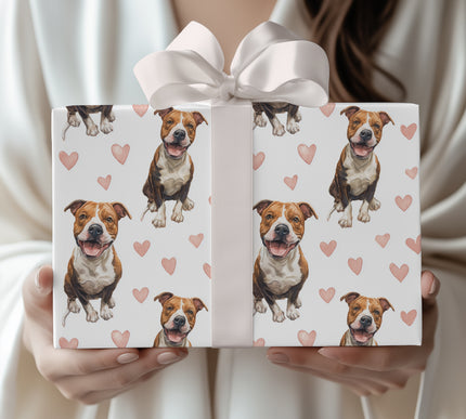 Velvet Bravado – Romantic American Bully Sitting wrapping paper