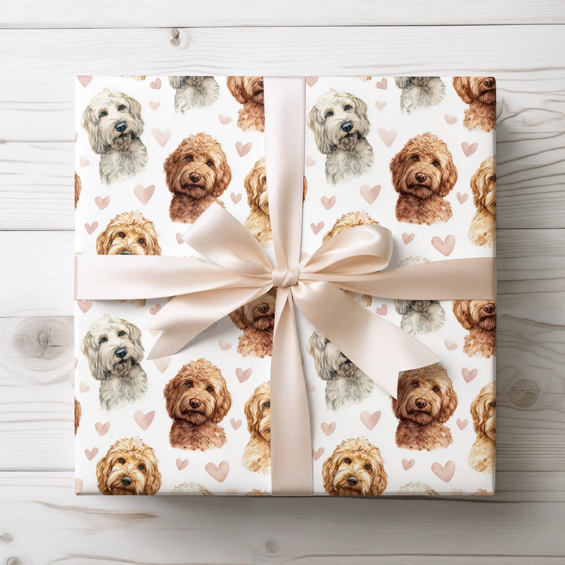 Velvet Snout – Labradoodle Love Pattern wrapping paper