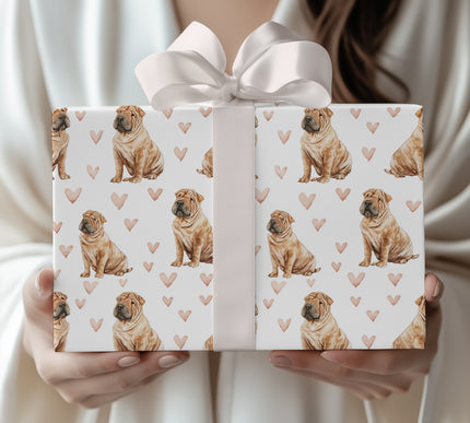 Wrinklelove Charm – Shar Pei love wrapping paper