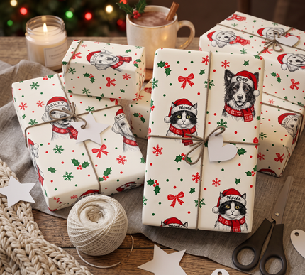 Bailey’s Merry Christmas – Personalized Pet Christmas Wrapping Paper